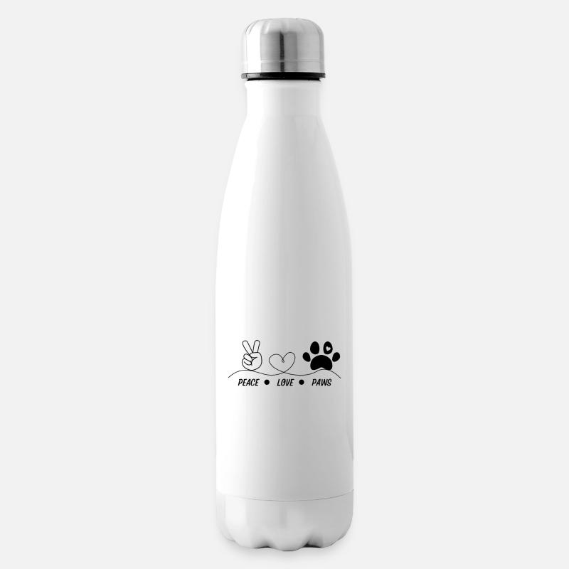 peace love paws - Isolierflasche - Weiß