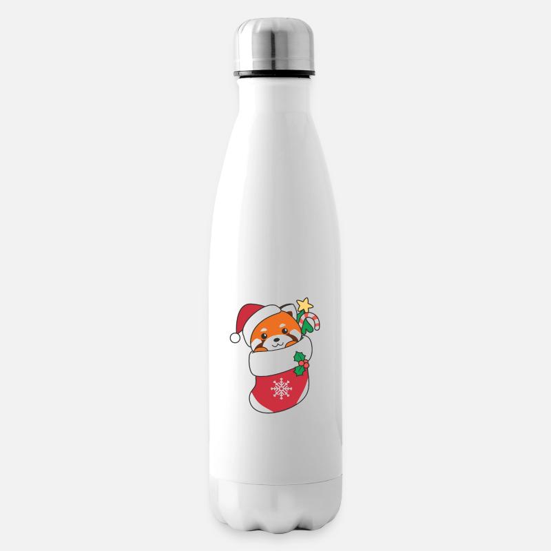Roter Panda Weihnachten Schnee Winter Tiere Panda - Isolierflasche - Weiß