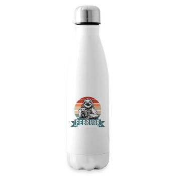 Faultier Geburtstag Februar 1952 Geboren Jahrgang - Isolierflasche - Weiß - Rechts