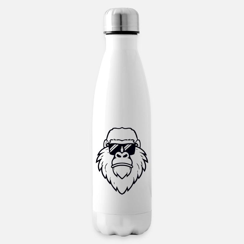 Gangster Affe mit Bart - Isolierflasche - Weiß