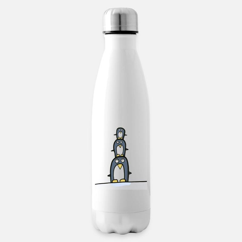 lustige pinguine, akrobatische Pinguine - Isolierflasche - Weiß
