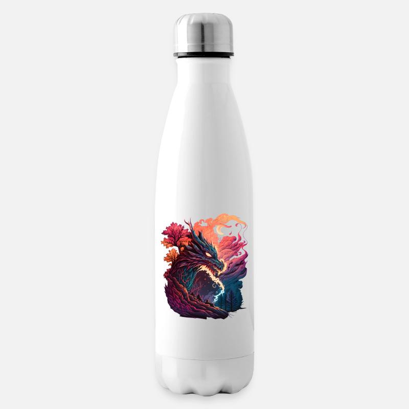 Asiatischer Drache - Isolierflasche - Weiß