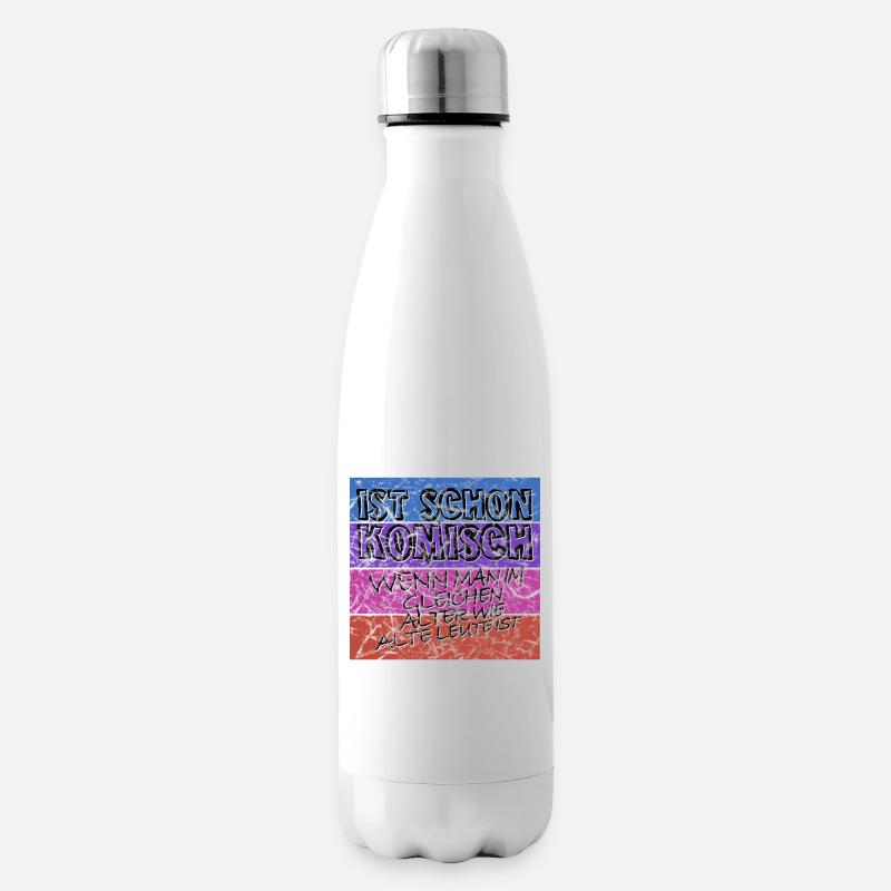komisches alter schwarz alt - Isolierflasche - Weiß