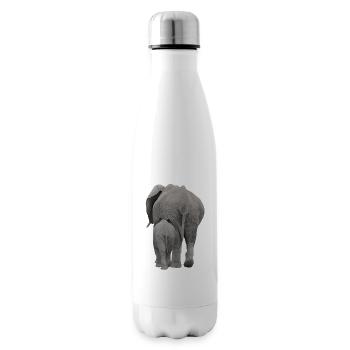 Downside of elephants - elephant in Africa - Insulated Water Bottle - white - Right