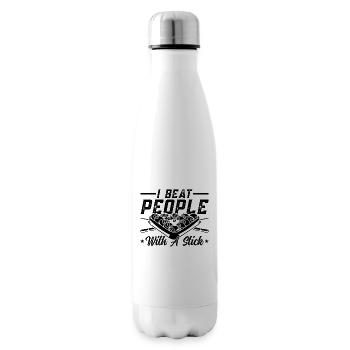 I Beat People With Cue Sports Billiard Pool Player - Insulated Water Bottle - white - Right