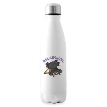 Relaxolotl Axolotl amoureux doux animaux relax - Bouteille isotherme - blanc - Droite