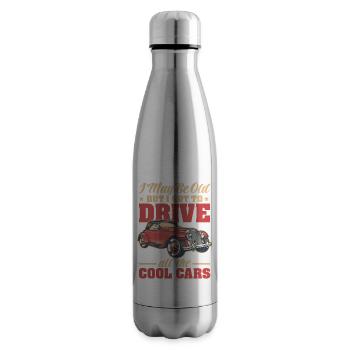 Je suis peut-être trop vieux, mais je dois conduire toutes les voitures cool - Bouteille isotherme - argent clair - Droite