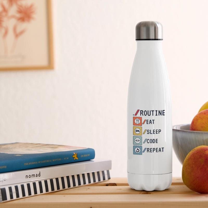 Routine Eat Sleep Code Repeat Developer Coder Bouteille isotherme