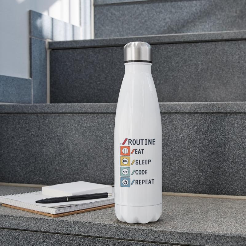 Routine Eat Sleep Code Repeat Developer Coder Bouteille isotherme