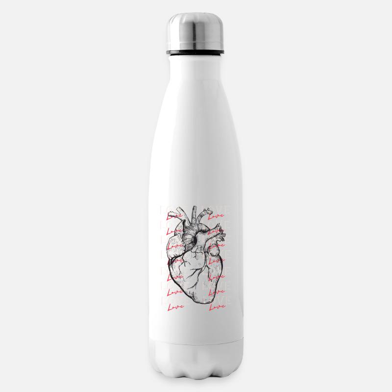Herz/Liebe - Isolierflasche - Weiß
