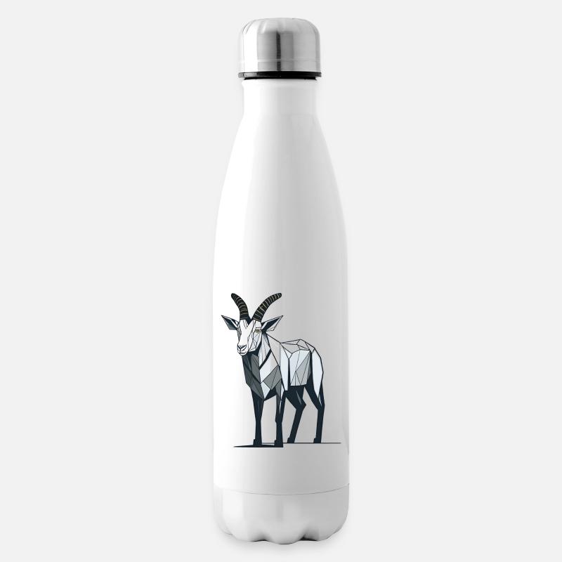 Minimalistische Ziege - Isolierflasche - Weiß