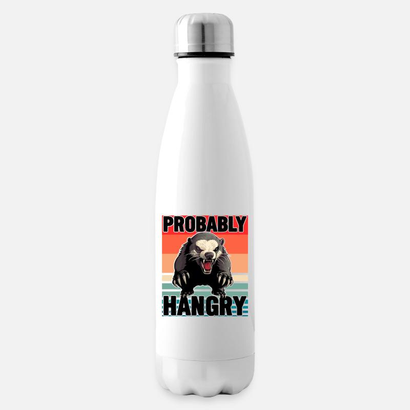 Honigdachs wahrscheinlich hungrig - Isolierflasche - Weiß