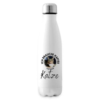 Katze Katzen Kaffee - Isolierflasche - Weiß - Rechts
