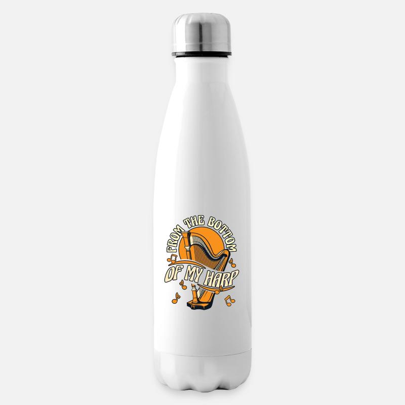 Du bas de ma harpe Harpe Harpe musicale Harpe - Bouteille isotherme - blanc