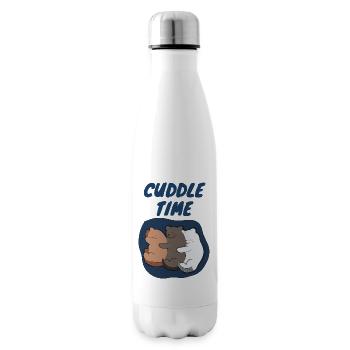 Kuschelzeit - ein gemütliches Schlafdesign für Katzenliebhaber - Isolierflasche - Weiß - Rechts