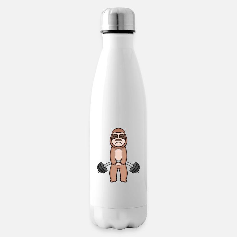 Sloth Dumbbell Training Strength Training Fitness - Bouteille isotherme - blanc