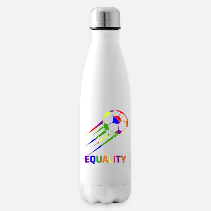 Fußball Regenbogen WM Equality - Isolierflasche - Weiß