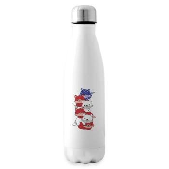 Fox for the Fourth of July USA Flag Foxes - Insulated Water Bottle - white - Right