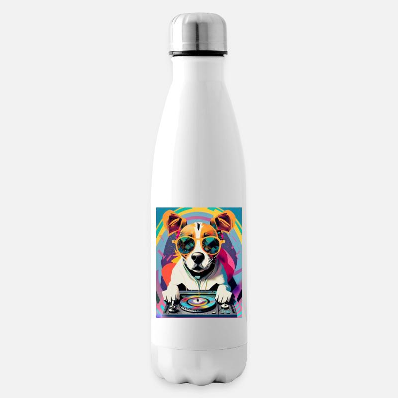DJ Hund - Isolierflasche - Weiß