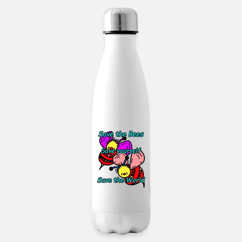 bees - Insulated Water Bottle - white
