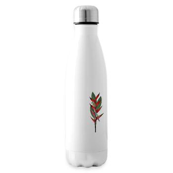 Helconia European roller - tropical flower and birds - Insulated Water Bottle - white - Right