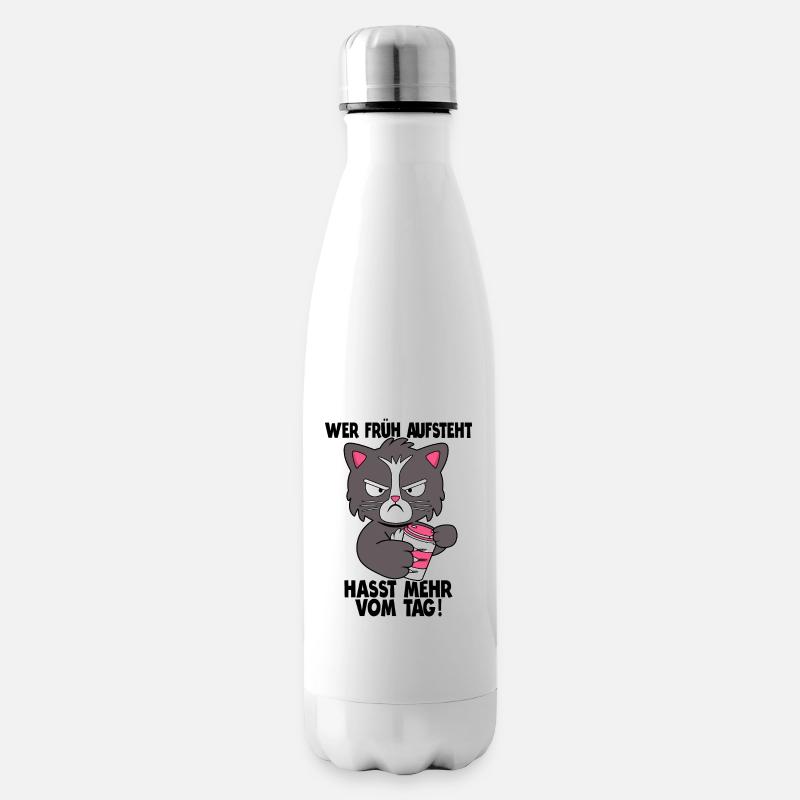 Morgenmuffel Langschläfer Büro Humor Geschenk - Isolierflasche - Weiß