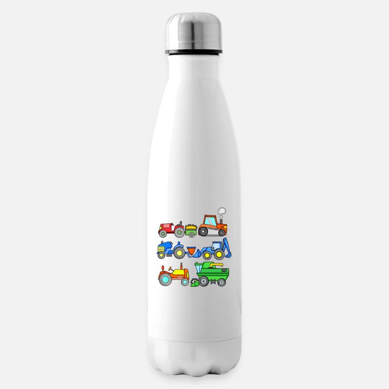 Véhicules de chantier - Bouteille isotherme - blanc