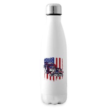Excavator duty cycle crawler crane excavator operator - Insulated Water Bottle - white - Right