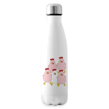 Groupe de poulets - Bouteille isotherme - blanc - Droite