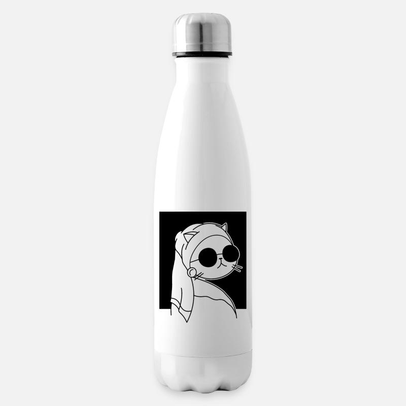 Portrait de chat - Bouteille isotherme - blanc