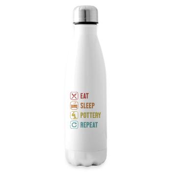 Eat Sleep Pottery Repeat Hobby Pottery Pro Wheel - Insulated Water Bottle - white - Right
