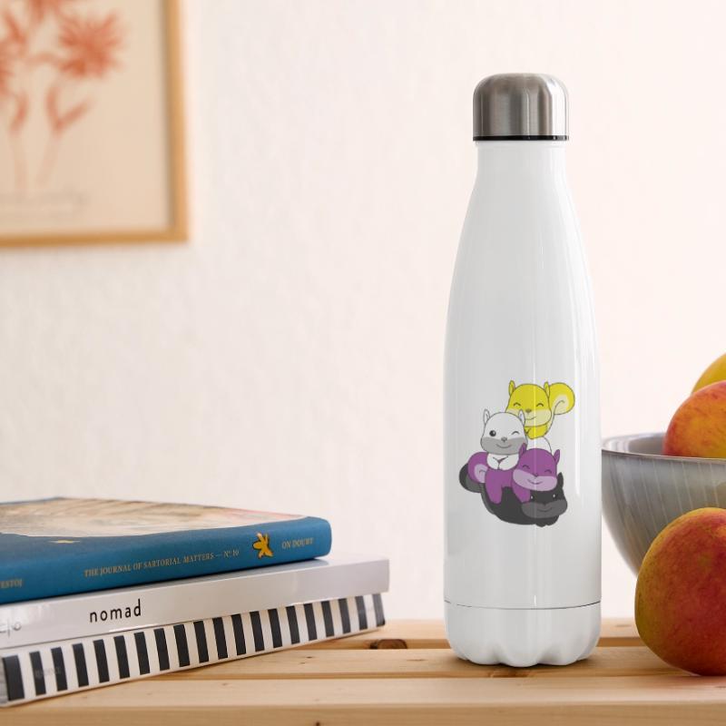 Nonbinary Flag Pride LGBTQ Cute Squirrel Insulated Water Bottle