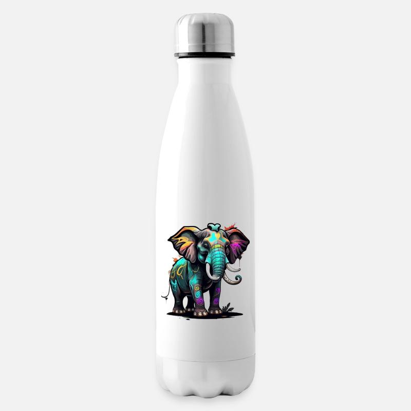 Graffiti Elefant - Isolierflasche - Weiß