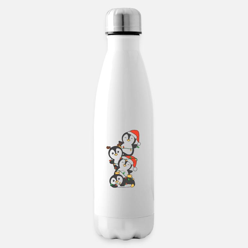 Pinguin Weihnachtsbaum Weihnachts Tiere Pinguine - Isolierflasche - Weiß