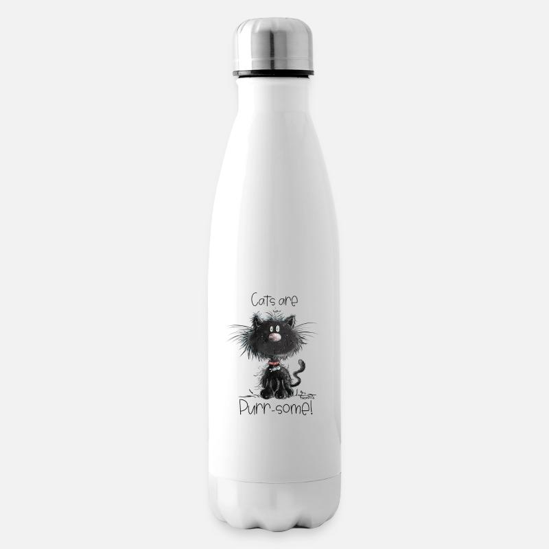 Droll chat noir avec des chats disant - Bouteille isotherme - blanc