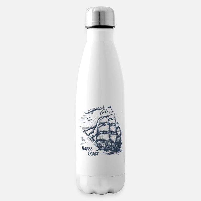 DarssCoast - Altes Segelschiff, Geschenk - Isolierflasche - Weiß