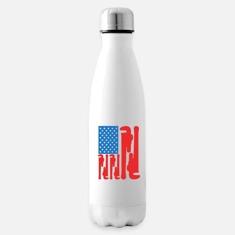 4. Juli USA Klempner - Isolierflasche - Weiß