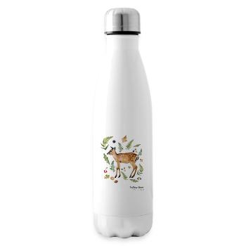 Daim avec nom en texte foncé - Bouteille isotherme - blanc - Droite