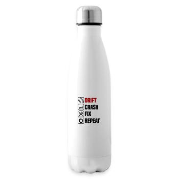 Drifting, crashing, repairing, repeating - Insulated Water Bottle - white - Right