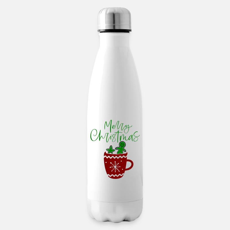 Merry Christmas, Plätzchen - Isolierflasche - Weiß