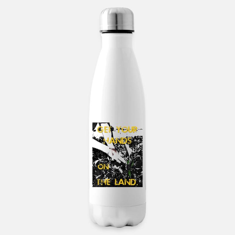 Mettez vos mains sur la terre - Bouteille isotherme - blanc