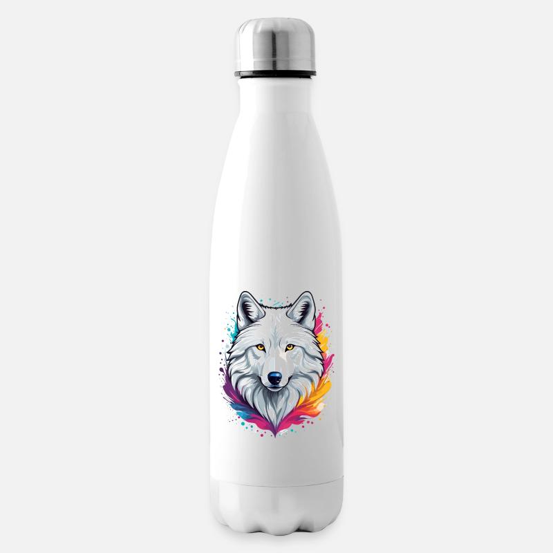 Arktischer Wolf - Isolierflasche - Weiß