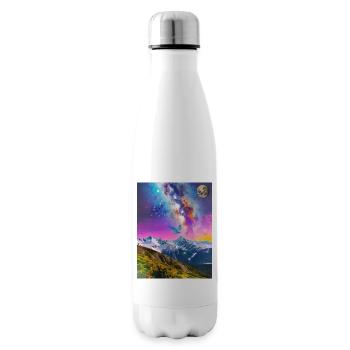 Voie lactée et paysage fantastique - Bouteille isotherme - blanc - Droite