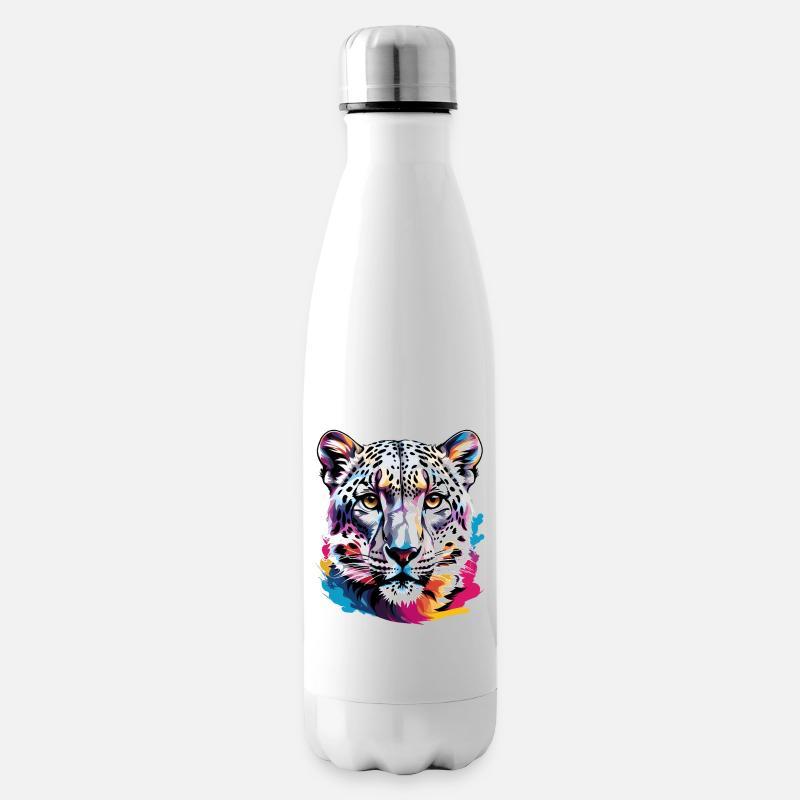 Schneeleopard - Isolierflasche - Weiß