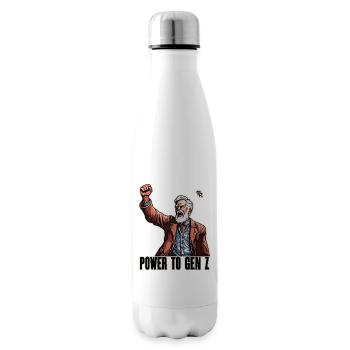 Fist in the air, Boomer Protest: Power for Gen Z - Insulated Water Bottle - white - Right