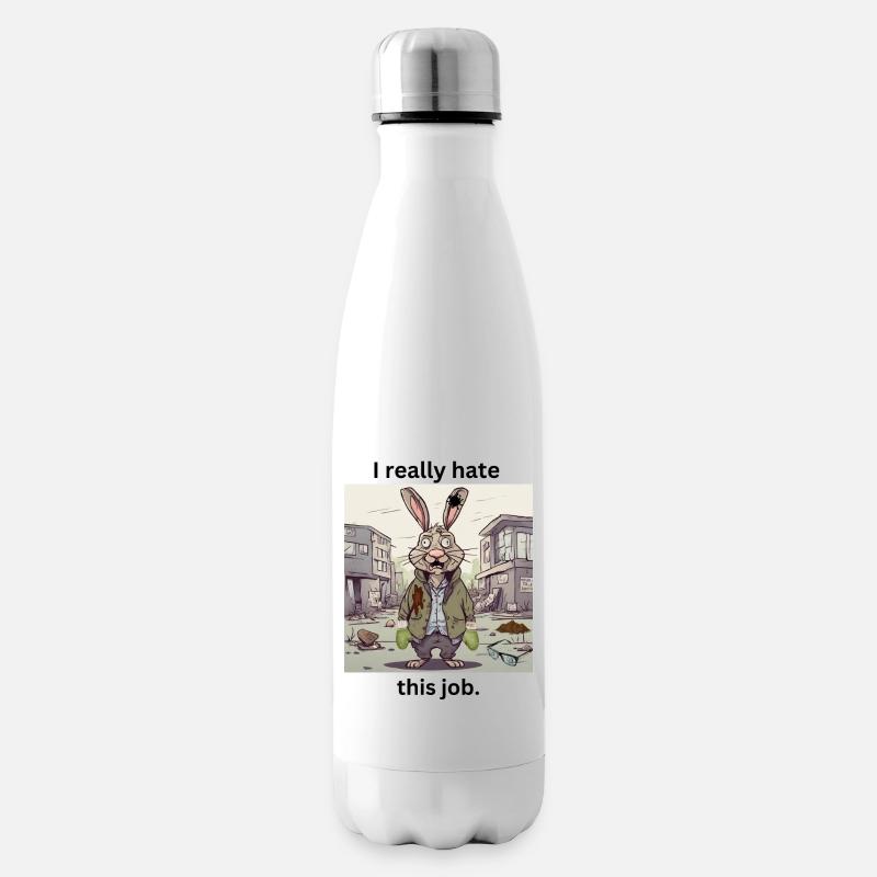 I really hate - funny motif - Insulated Water Bottle - white