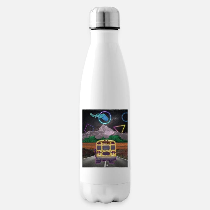 Bus-Collage-Poster - Isolierflasche - Weiß