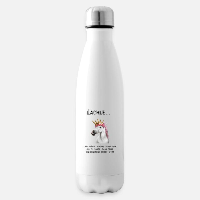Lächle als hätte jemand vergessen... - Isolierflasche - Weiß