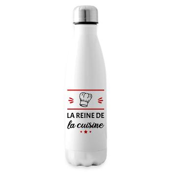 La reine de la cuisine, fête des mères, cuisinière - Bouteille isotherme - blanc - Droite