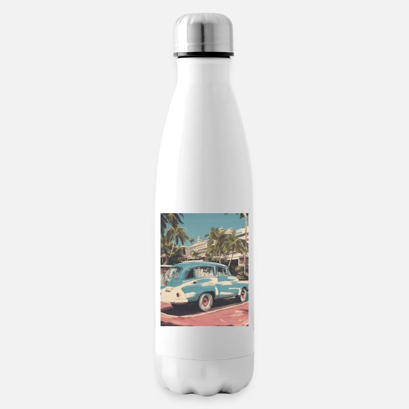 Voiture en vacances - Bouteille isotherme - blanc